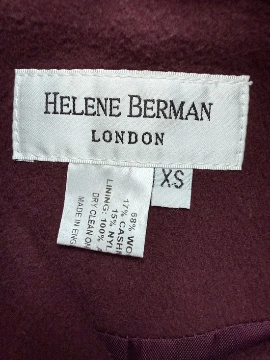 Helene Berman Rich Burgundy Wool Cashmere Cape - Picture 2 of 8